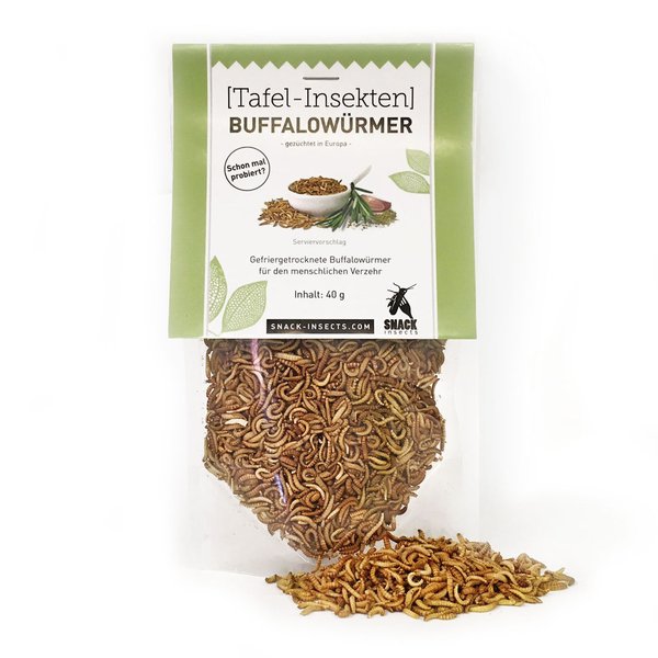 Snack-Insects BUFFALOWÜRMER - 40g Pack Insektensnack ►
