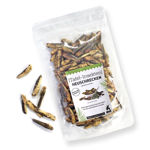 Snack-Insects HEUSCHRECKEN - 60g Pack Insekten zum Kochen ►