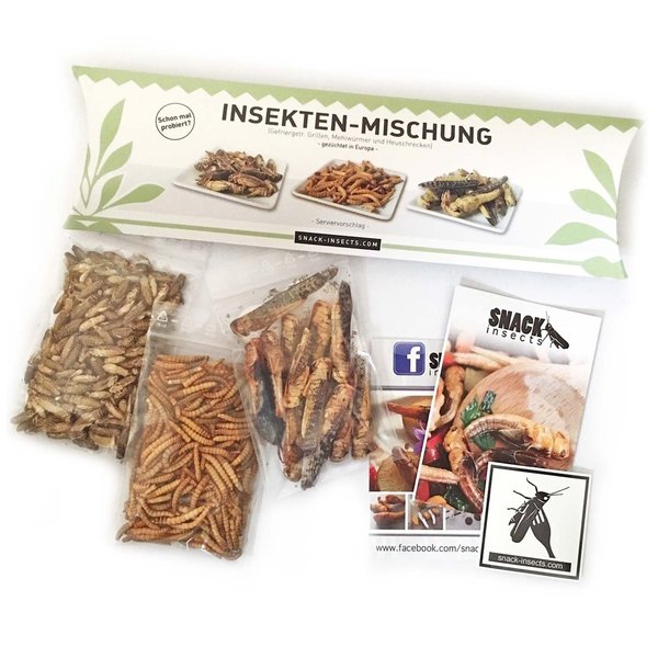 INSEKTEN-KOCHBUCH SET I - Insektenkochbuch + Heuschrecken, Grillen und Mehlwürmer ►