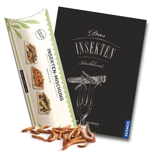 INSEKTEN-KOCHBUCH SET I - Insektenkochbuch + Heuschrecken, Grillen und Mehlwürmer ►