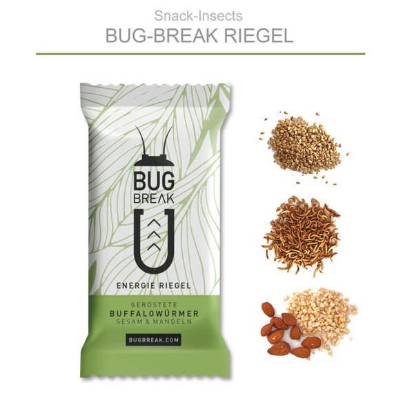 BUG-BREAK Insektenriegel - Insekten Riegel Energieriegel 36 Gramm ►