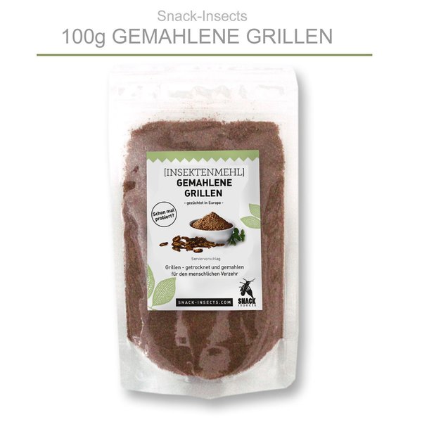 Gemahlene GRILLEN - 100 Gramm Insektenmehl ►