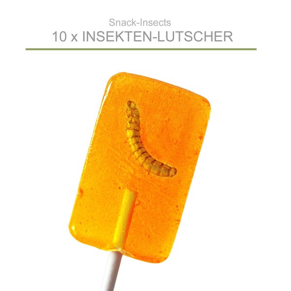 10x Snack-Insects INSEKTENLUTSCHER mit echtem Wurm im Kern ►