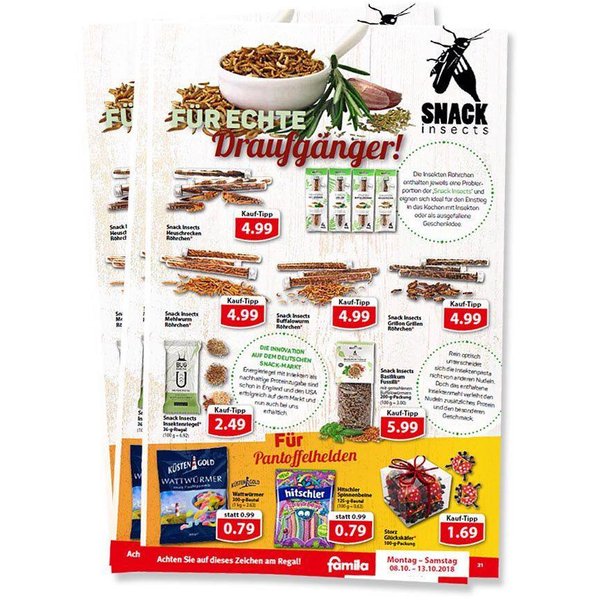 Unsere Insekten-Snack-Produkte bei Famila - Snack-Insects Blog