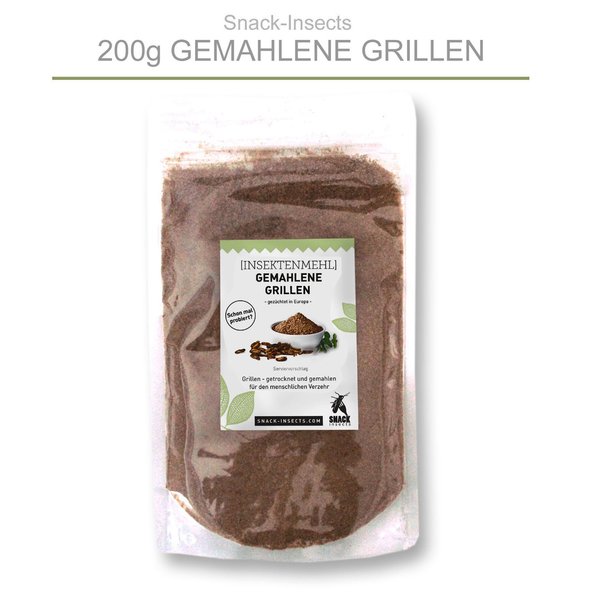 Gemahlene GRILLEN - 200 Gramm Insektenmehl ►