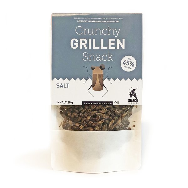 Crunchy Grillen Snack 'SALT' - gewürzte Insekten - Insektensnack ►
